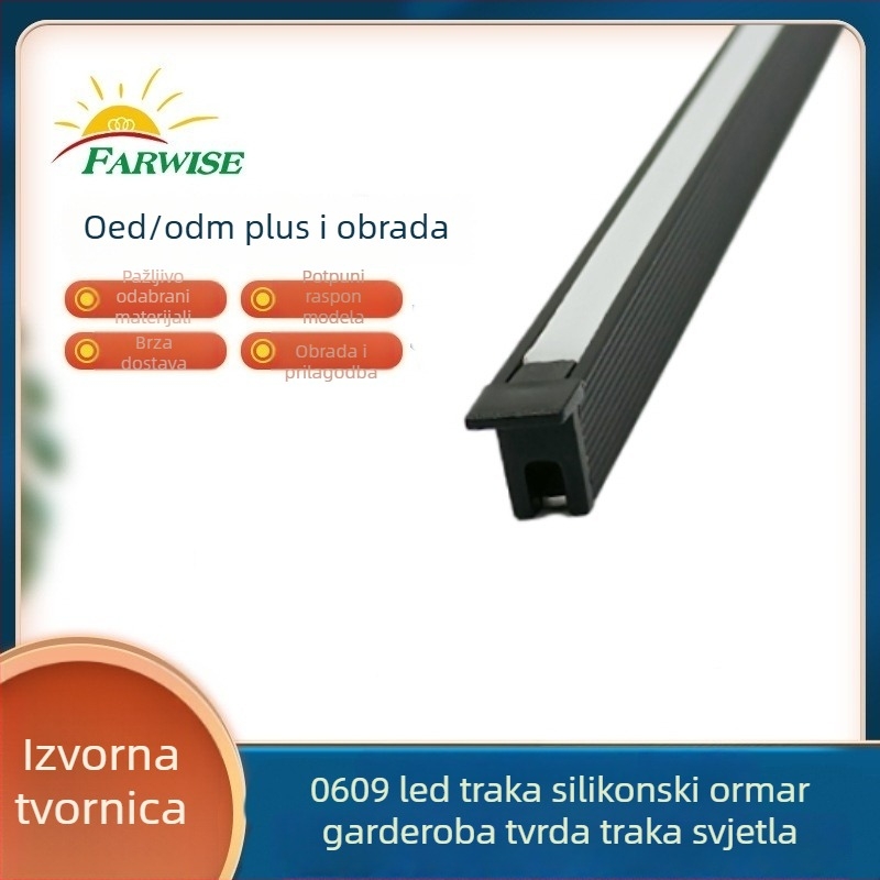 Ugradni LED trak za ormariće i garderobe, silikon 0609, 168 LED/m, senzor, skrivena instalacija