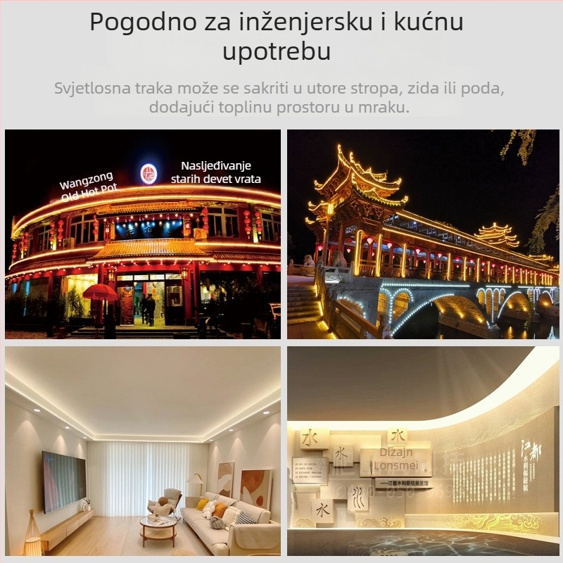COB LED trak 220V, visok napon, za unutarnje osvjetljenje, bez adaptera