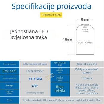 Fleksibilni LED neonski trak za reklamne natpise i osvjetljenje slova, vodootporan za vanjsku upotrebu