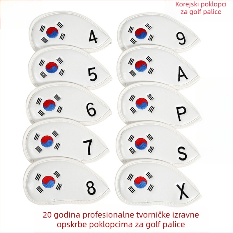 Kožna navlaka za glavicu golfa s Velcro zatvaračem i prilagođenim logom