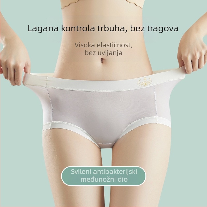 Ice Silk ženske gaćice srednjeg struka, antibakterijska podstava u preponama, prozračan, podižu bokove, lagane ljetne gaćice