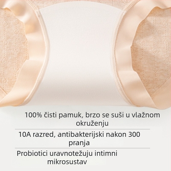 Ženske gaćice od šarenog pamuka, Klasa A, antibakterijska umetka u preponama, srednji struk, model 2025