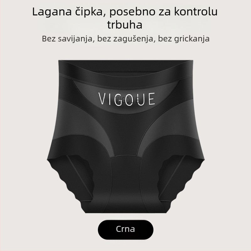 Ženske gaćice s visokim strukom za kontrolu trbuha, prozračna najlonska mreža, antibakterijski shapewear, plus veličina