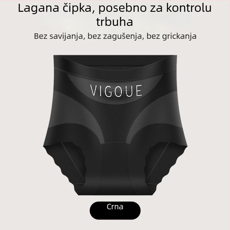 Ženske gaćice s visokim strukom za kontrolu trbuha, prozračna najlonska mreža, antibakterijski shapewear, plus veličina