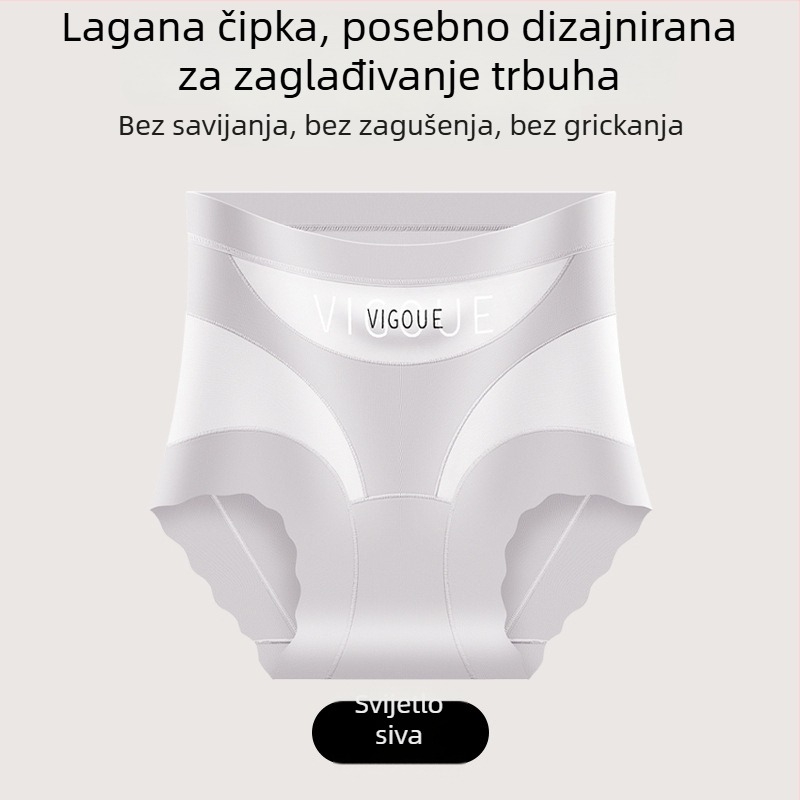 Ženske gaćice s visokim strukom za kontrolu trbuha, prozračna najlonska mreža, antibakterijski shapewear, plus veličina