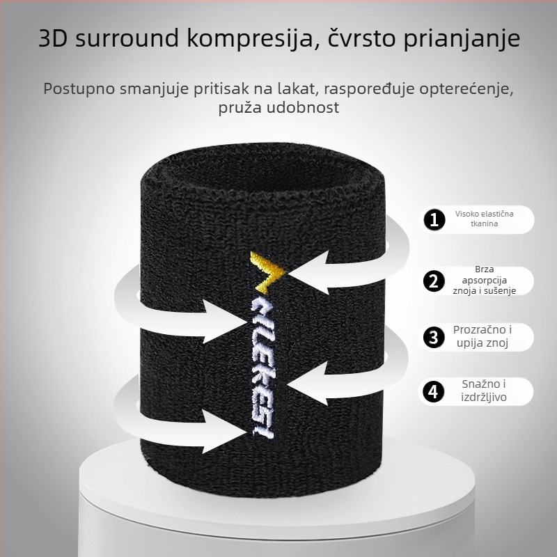 Sportske narukvice za zglobove s upijanjem znoja i zaštitom zgloba za košarku i druge lopte sportove; univerzalna veličina; mogućnost prilagodbe logotipa