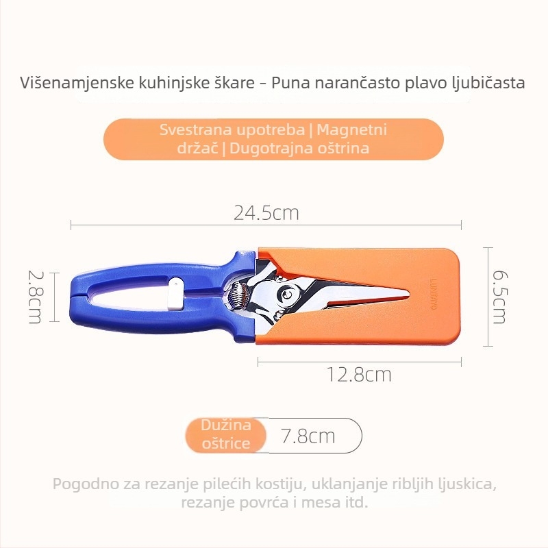 Luntayo japanske kuhinjske škarice od nehrđajućeg čelika – višefunkcionalne škarice za hranu, ribu, povrće i roštilj