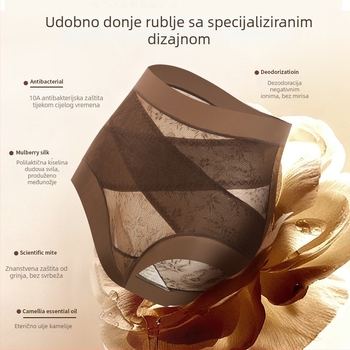 Ženski gaćice s visokim strukom za oblikovanje, antibakterijske, prozračne, podižu stražnjicu