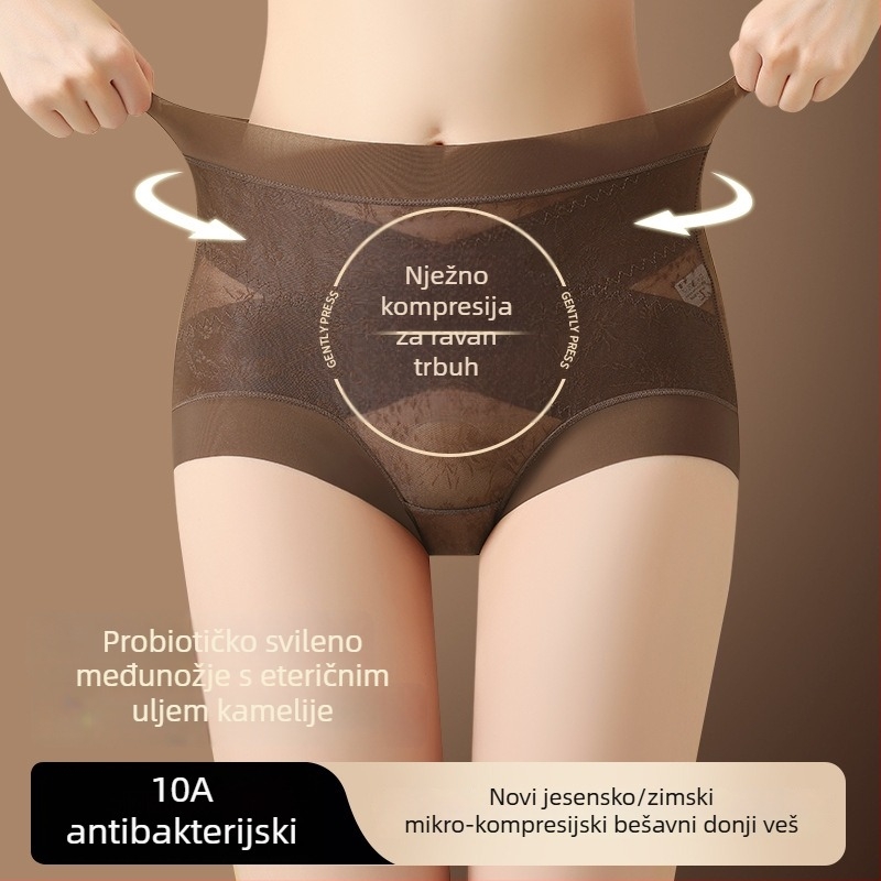 Ženski gaćice s visokim strukom za oblikovanje, antibakterijske, prozračne, podižu stražnjicu