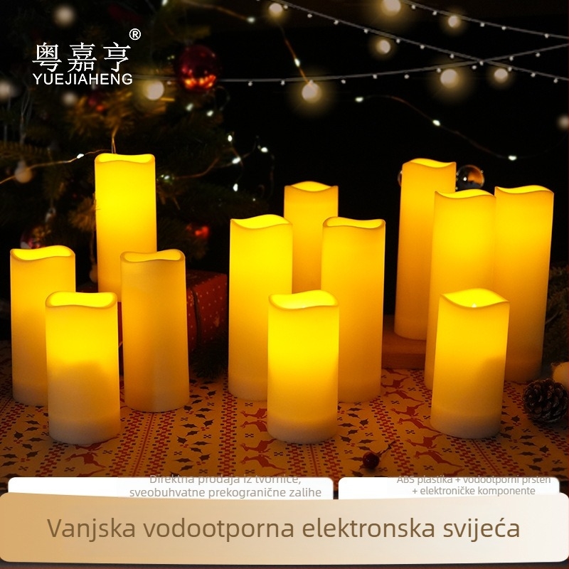 12-dijelni set vodootpornih LED daljinsko upravljanih elektroničkih svijeća za vanjske festivale, bankete i proslave