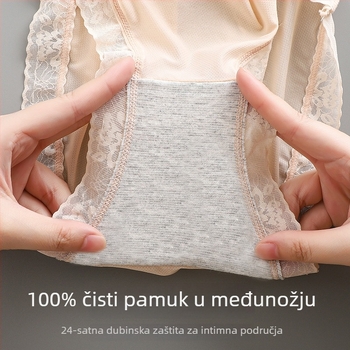 Ženske pamučne gaćice srednje visine, bez šavova, brzo se suše, lagane, s pamukom u području prepona