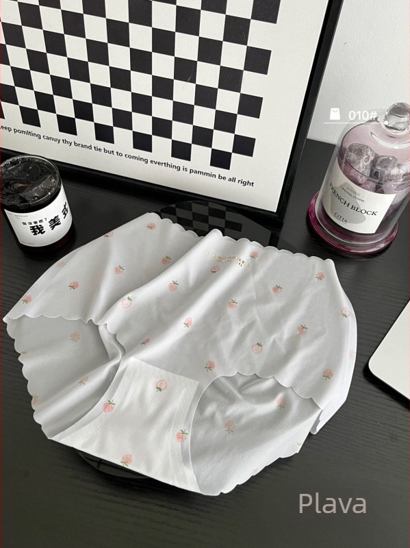 Tanko bezšivno žensko donje rublje od ice silk, srednji pojas, uzorak jagode, seksi 3D kontura stražnjice, prirodni osjećaj kože