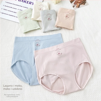 Plus-size ženske gaćice s visokim strukom, udobne i antibakterijske, potpuno pokriveno, koži prijateljni najlon s podstavom od mulberry svile