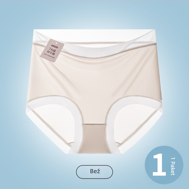 XL Ice Silk bezšivne antibakterijske ženske gaćice sa srednjim pojasom, prozračne, ultra-tanke, prirodan osjećaj, podizanje bokova