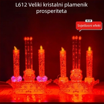 Zhenye L610/L612 Kristalna lampa sreće s ljuljačim plamenom, električna svijeća i lotosni kadilnik za dom
