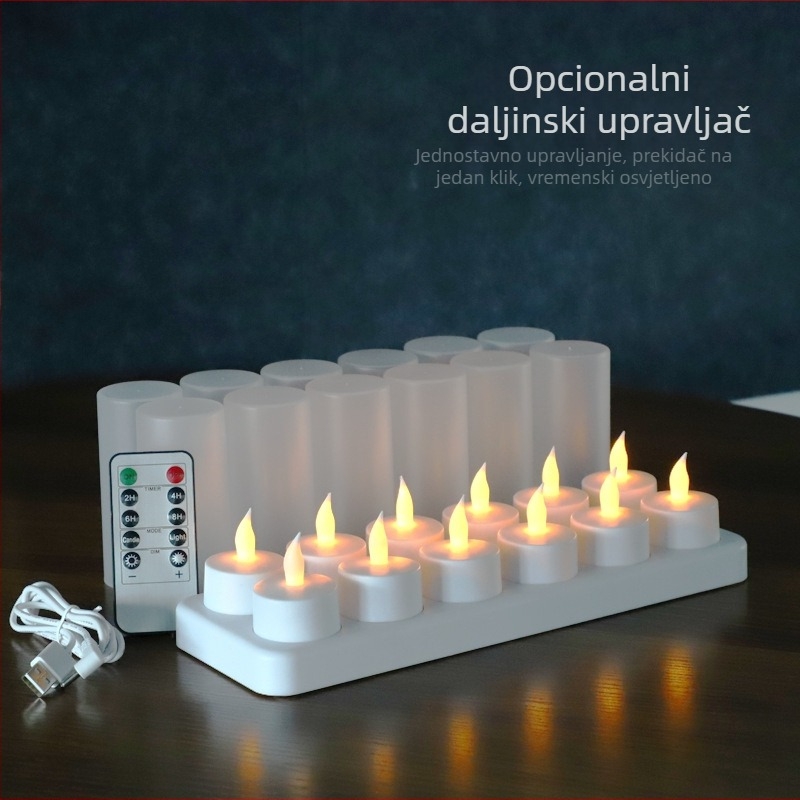 BSCI-certificirani proizvođač, punjiva LED tealight svijeća za ambijent i rođendanski dar