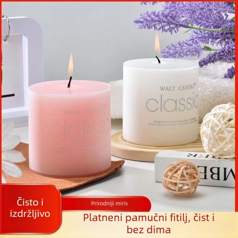 Šarena cilindrična aromaterapijska svijeća za kućnu upotrebu i nužne situacije, bez dima, pogodna za dekoracije rođendana, vjenčanja, crkve ili hotela.