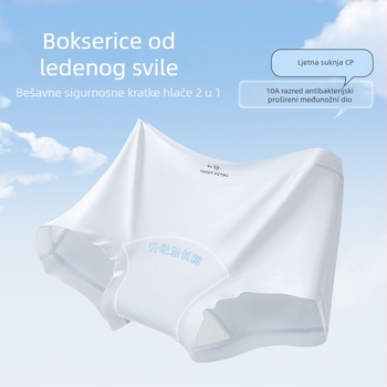 Ženske Ice Silk boxerice s pamukom u preponi, srednji dio struka, antibakterijske, produžena dužina (10A)