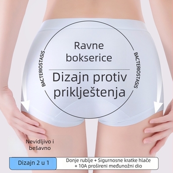 Ženske Ice Silk boxerice s pamukom u preponi, srednji dio struka, antibakterijske, produžena dužina (10A)