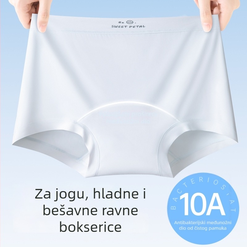 Ženske Ice Silk boxerice s pamukom u preponi, srednji dio struka, antibakterijske, produžena dužina (10A)