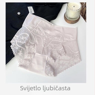 Francuskog stila bezšivne seksi čipkaste ženske gaćice visokog struka, plus veličina, prozračan