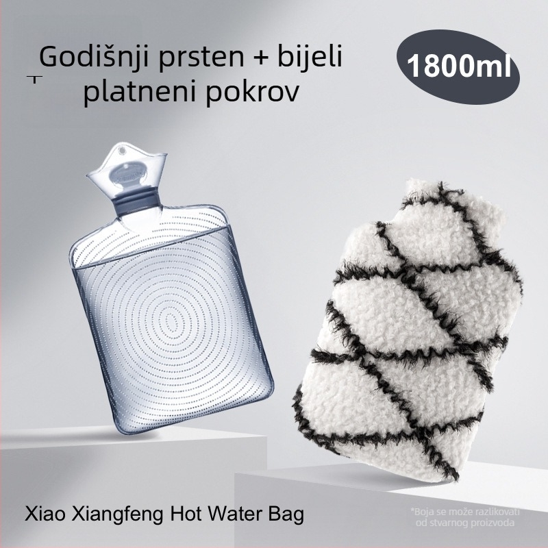 Prozirna velika boca za vruću vodu, ponovno napunjiva, za tople komprese, zagrijavanje trbuha i zagrijavanje ruku, debela i otporna na eksplozije
