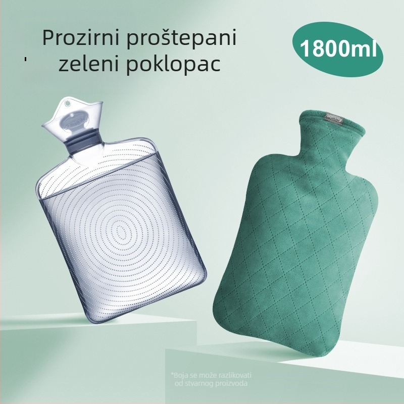 Prozirna velika boca za vruću vodu, ponovno napunjiva, za tople komprese, zagrijavanje trbuha i zagrijavanje ruku, debela i otporna na eksplozije