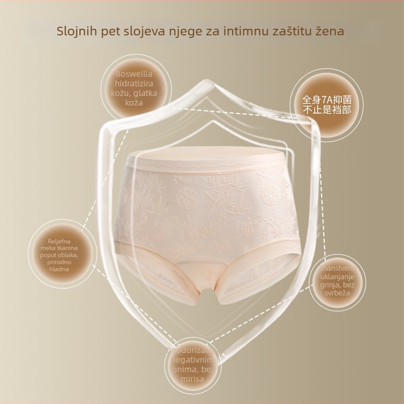 Čipkaste ženske gaćice, prozračne lagane, reljefni uzorak od ice silk, plus veličina, lagani ljetni model, antibakterijske, podstava od morušinog svile u preponama