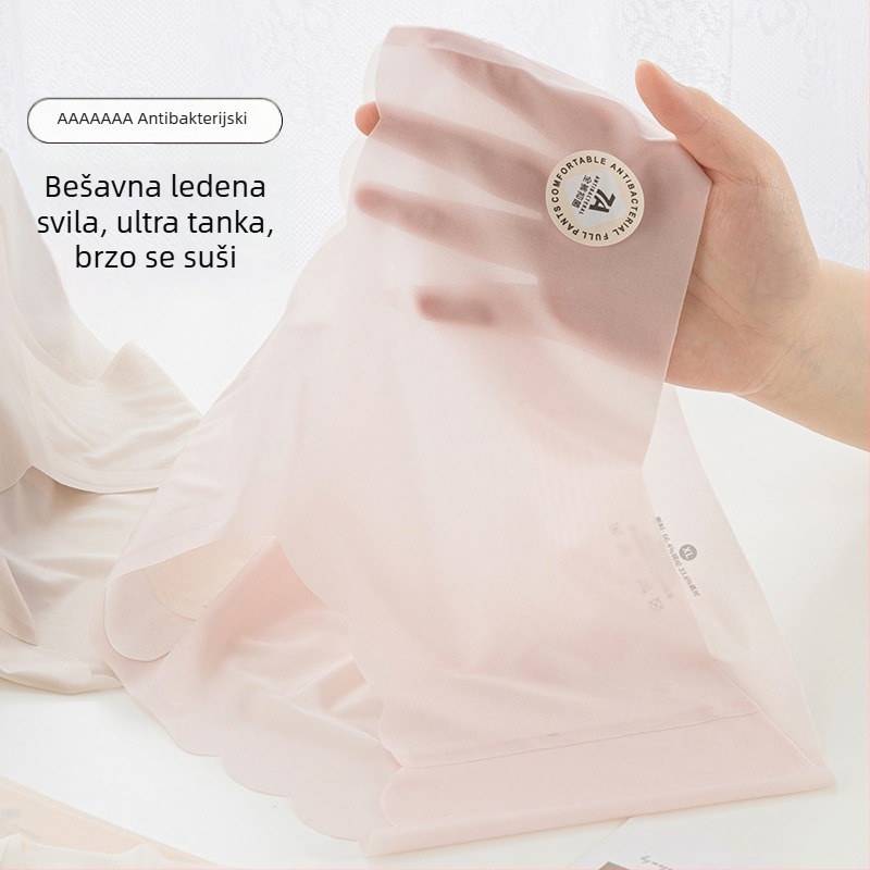 Bešavne ženske gaćice od ice silk za fitness i jogu – 3D oblik broskaste bokove, srednja visina struka, prozračne, brzo sušeće, nevidljive pod odjećom