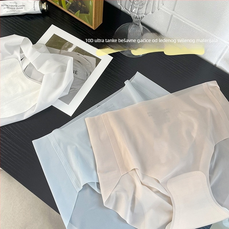Ženske gaćice od Ice Silk, bezšivne, ultra tanke, prozračne, 3D dizajn bokova, brzo sušeća pamuk podstava, nevidljive gaćice