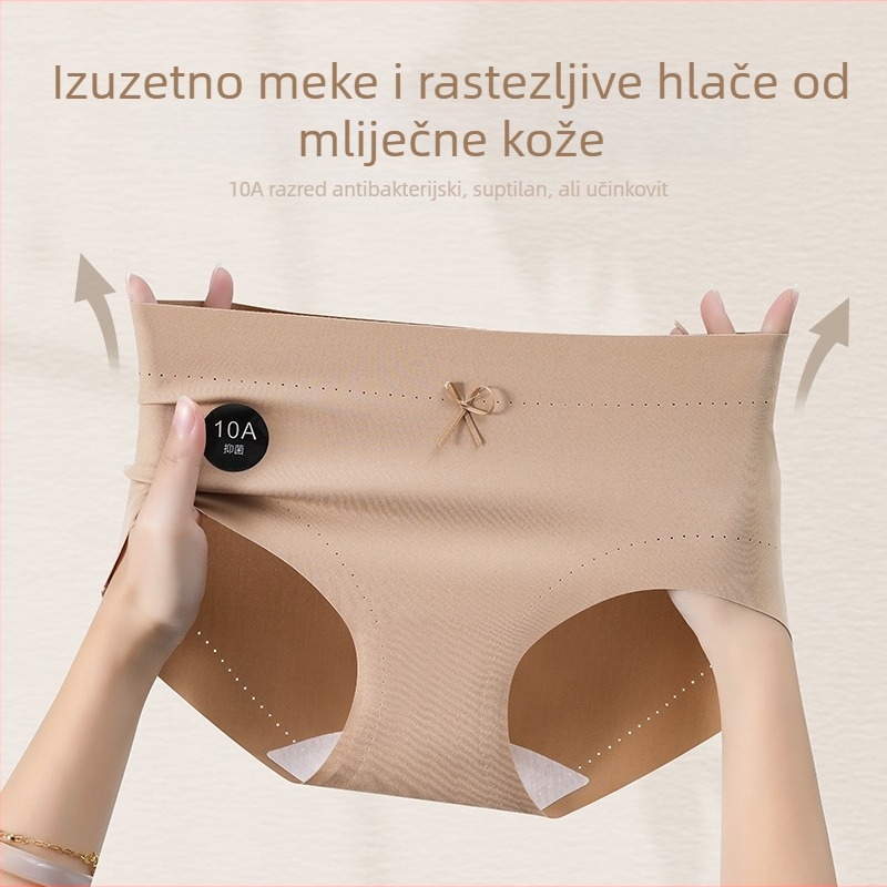 Antibakterijske ženske gaćice sa srednjim riseom, Ice Silk i pamuk u preponi, joga donje rublje