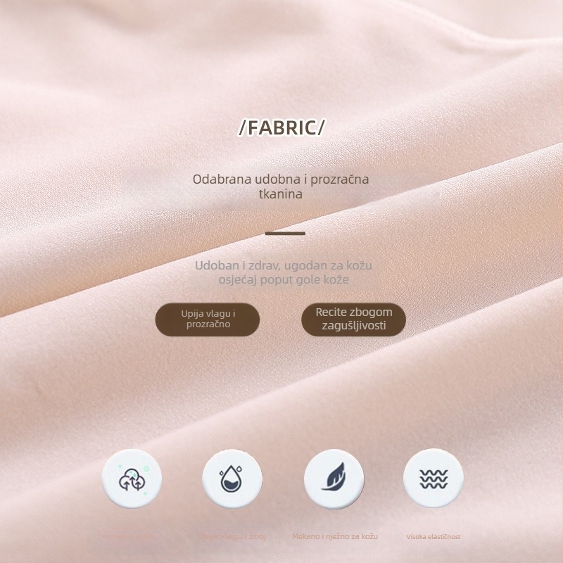 Ženske gaćice od Ice Silk, jednobojne boje, srednji struk, ljetne prozračnost, bez vidljivih linija, podstava od svile dudovine, antibakterijske, veći broj