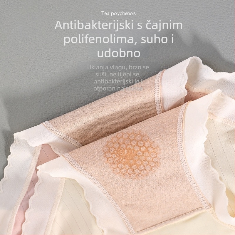 Damske i dječje gaćice od ice silk s pamukom, antibakterijske s tea polifenolima, srednji pojas, prozračne za ljeto