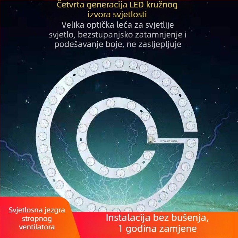 LED traka za rasvjetu stropnog ventilatora s daljinskim upravljanjem i trobojnim prigušivanjem