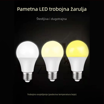 LED žarulja s E27 navojem, opcije 3/5/7/9W, dvobojna boja, trostupanjsko podešavanje jačine, 360° snop, visoka svjetlina