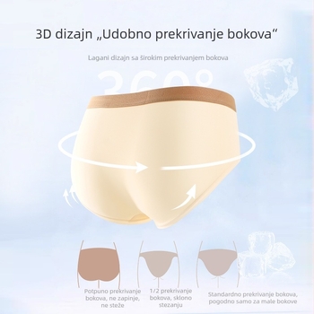 Ženske pamukaste gaćice sa srednjim pojasom, prozračne, antibakterijske, podstava od pamuka 100%, 90–95% pamuka
