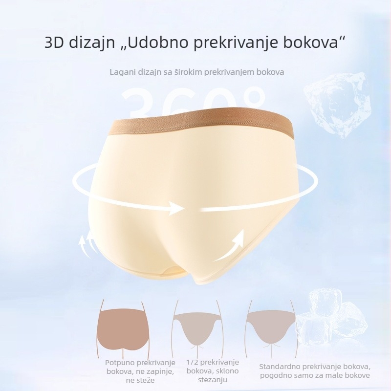 Ženske pamukaste gaćice sa srednjim pojasom, prozračne, antibakterijske, podstava od pamuka 100%, 90–95% pamuka