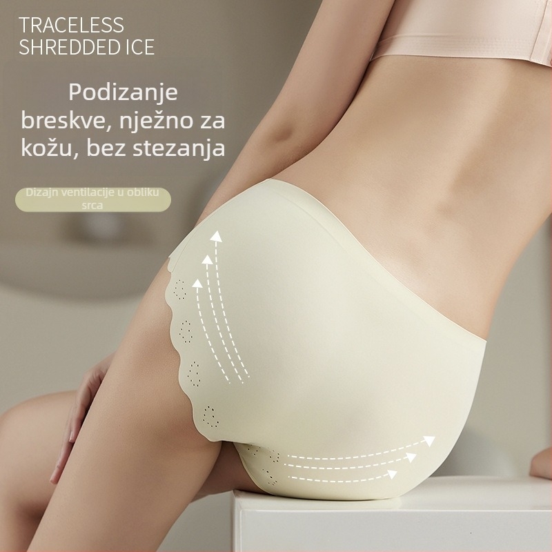 Ženske gaćice Ice Silk, srednji pojas, prozračne, s pamukom u preponi, opuštenog kroja