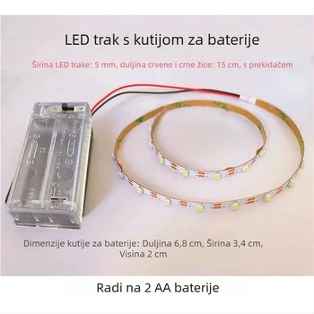 Fleksibilni LED trak napajan baterijom od 3V, širina 5 mm, ultra-tanki, samoljepljivi, model 004 za vanjsku reklamu