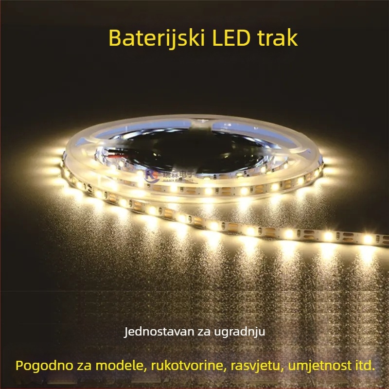 Fleksibilni LED trak napajan baterijom od 3V, širina 5 mm, ultra-tanki, samoljepljivi, model 004 za vanjsku reklamu