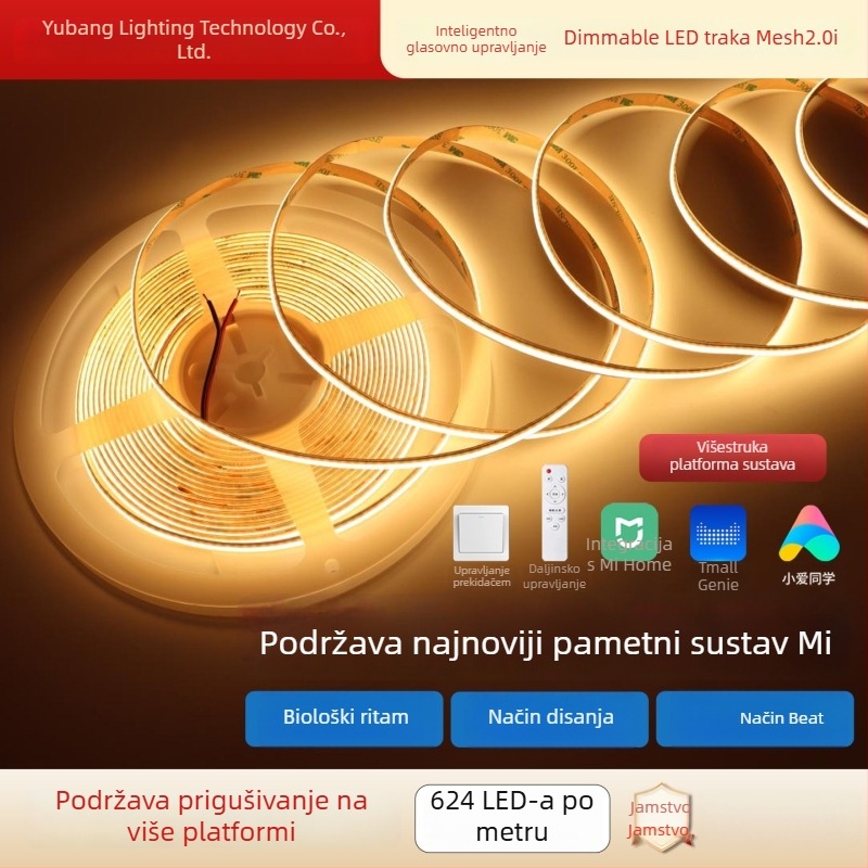 Samoljepljiva COB LED traka 24V za dnevni boravak, trobojna promjena boje, puni spektar