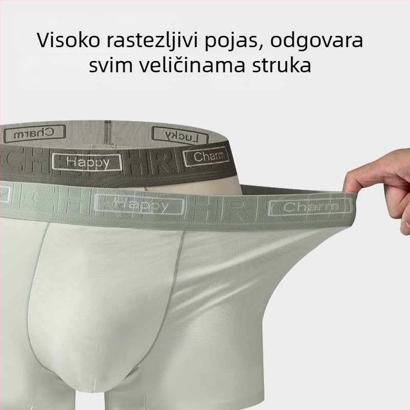 Muške bokserice od modalnog pamuka, prozračne, antibakterijske, s 100% pamukom u preponskom dijelu, srednjeg porasta