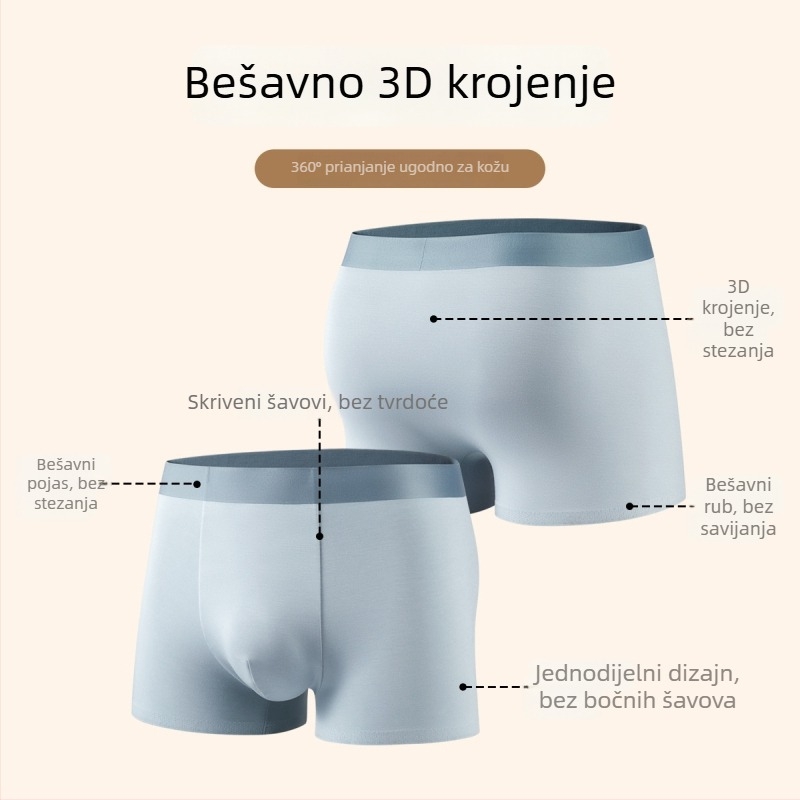 Premium muške bokserice od Lenzing Modala, 80 niti, srednji pojas, prozračne, velika veličina