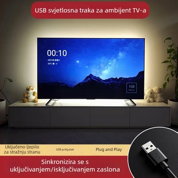 5V jednostruka LED traka za pozadinu televizora s USB senzorom, ultra-tanka samoljepljiva zidna rasvjeta
