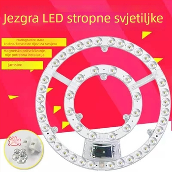 LED stropna svjetiljka s kružnim magnetskim panelom, LED kuglicama i trakom, osvjetljenje koje štedi oči za dnevni boravak i spavaću sobu