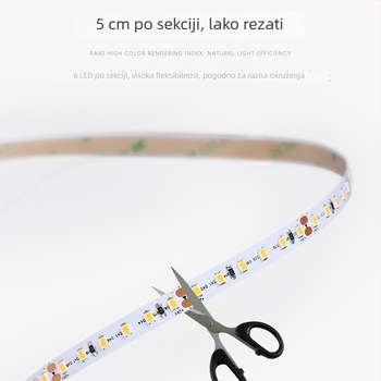 24V LED traka za plafon s dvostrukom temperaturom boje i trobojnim svjetlosnim podešavanjem, DALI 0-10V kompatibilno, SMD LED, 12 W/m, 50.000 h