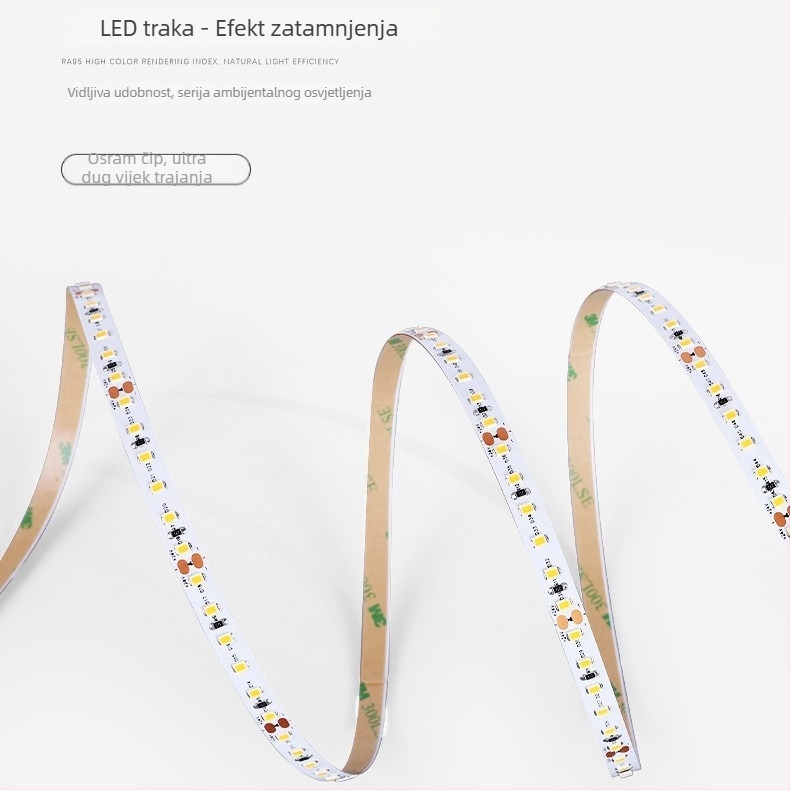 24V LED traka za plafon s dvostrukom temperaturom boje i trobojnim svjetlosnim podešavanjem, DALI 0-10V kompatibilno, SMD LED, 12 W/m, 50.000 h