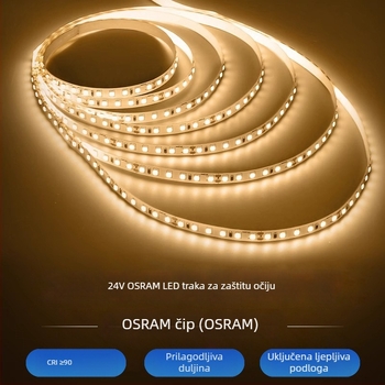 Osram LED traka, visok CRI, 24V niskom napajanju, unutarnje osvjetljenje, širina 8 mm, 120 LED dioda (2835), kut snopa 120°, CRI 90, model 24v-8mm-120LED, nije dimmabilno