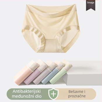Ženske gaćice od ice silk, osjećaj golotnog tijela, prozračne, visok struk, pamuk kljun, antibakterijske zaštite