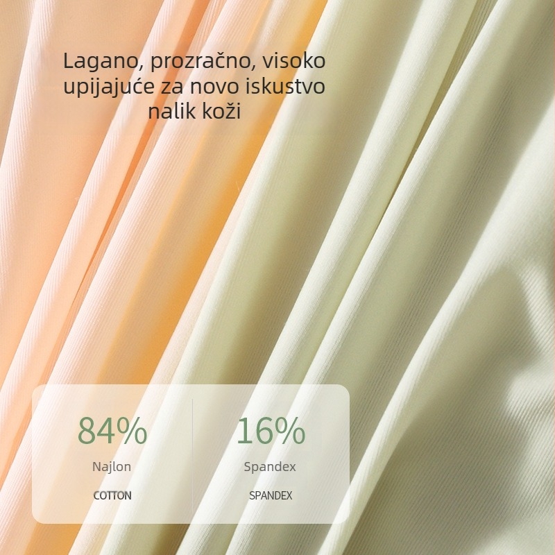 Ženske gaćice od ice silk, osjećaj golotnog tijela, prozračne, visok struk, pamuk kljun, antibakterijske zaštite